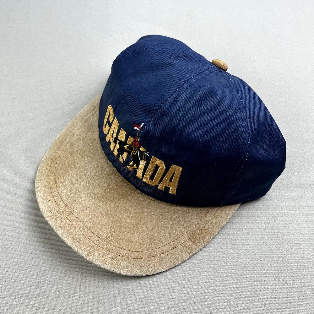 Vintage Canada Hat Cap Strapback Blue Suede Adjustable Canadian Horse Guards